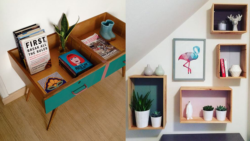 Déco DIY meuble, caisses et cadre